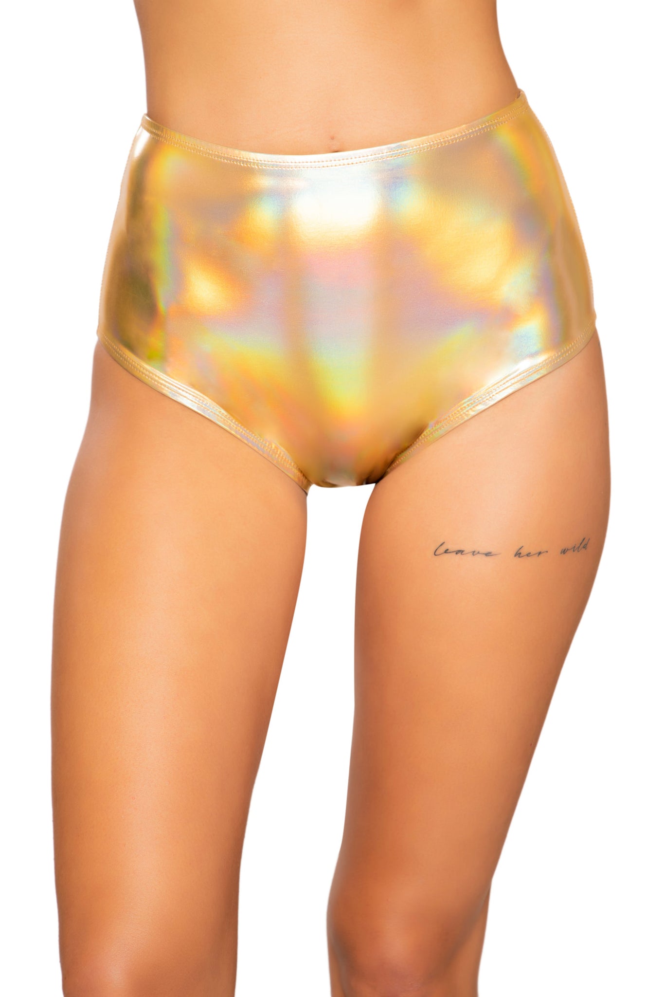 Shiny Metallic High-Waisted Shorts