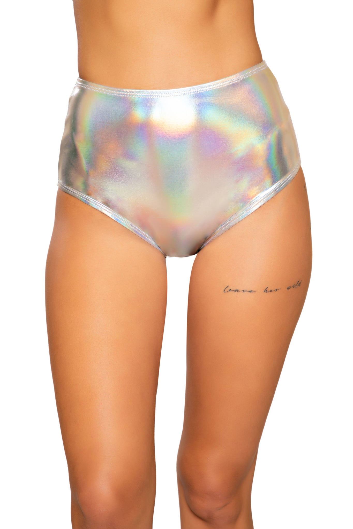 Shiny Metallic High-Waisted Shorts
